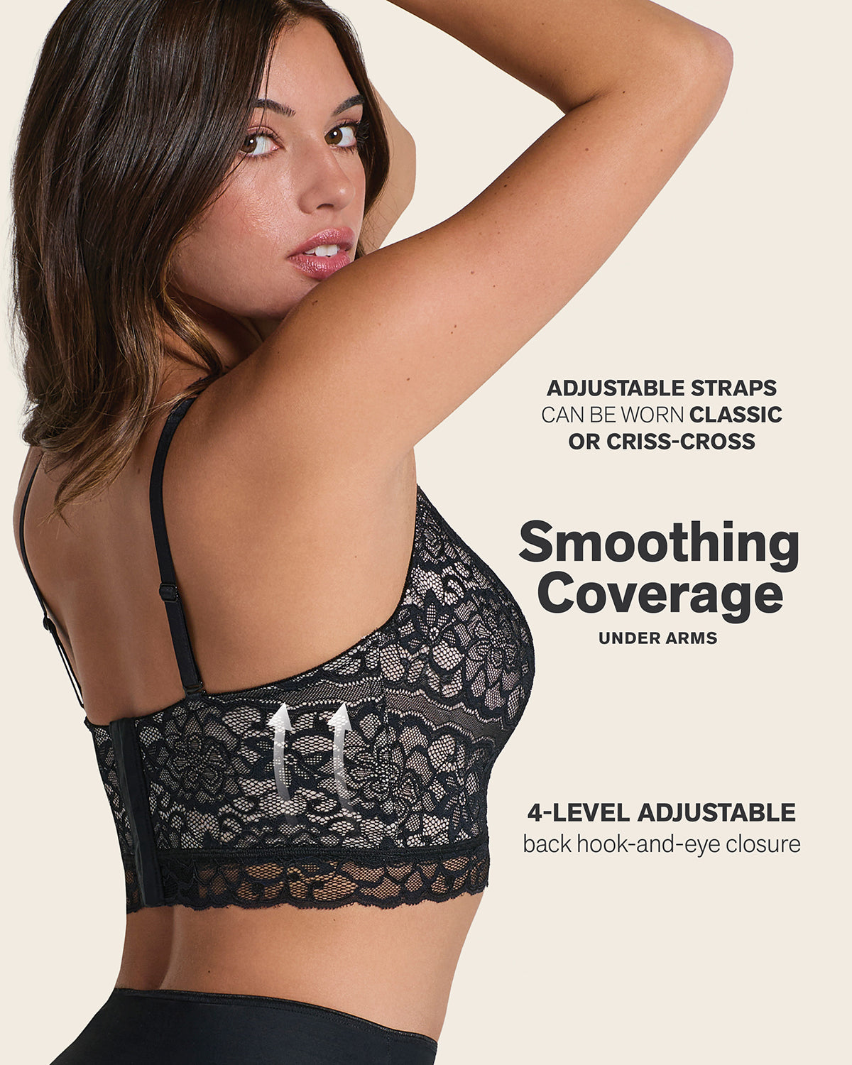 Luxe lace underwire smoothing bustier#color_700-black