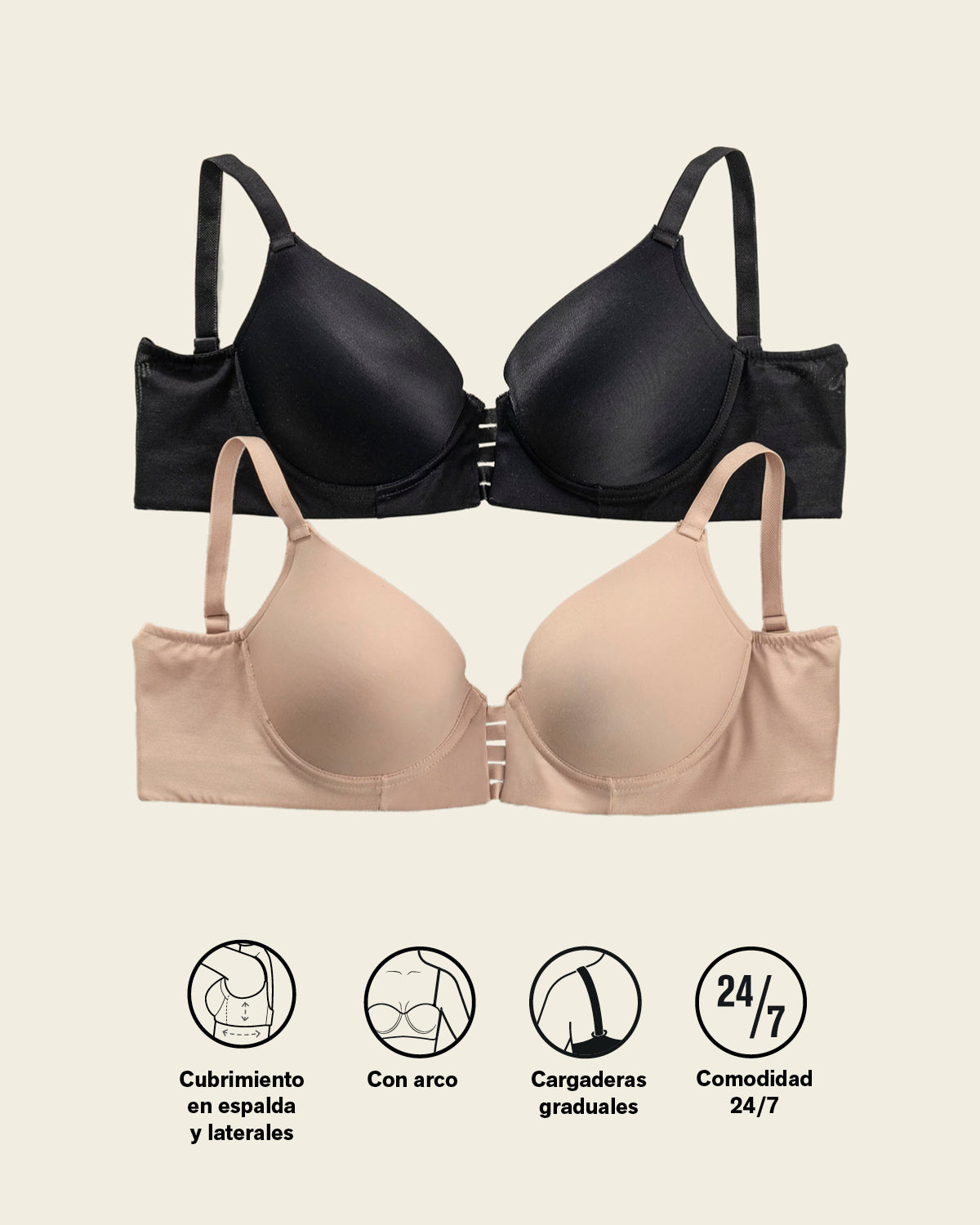 Memory foam push-up underwire bustier bra with strappy front#color_700-black