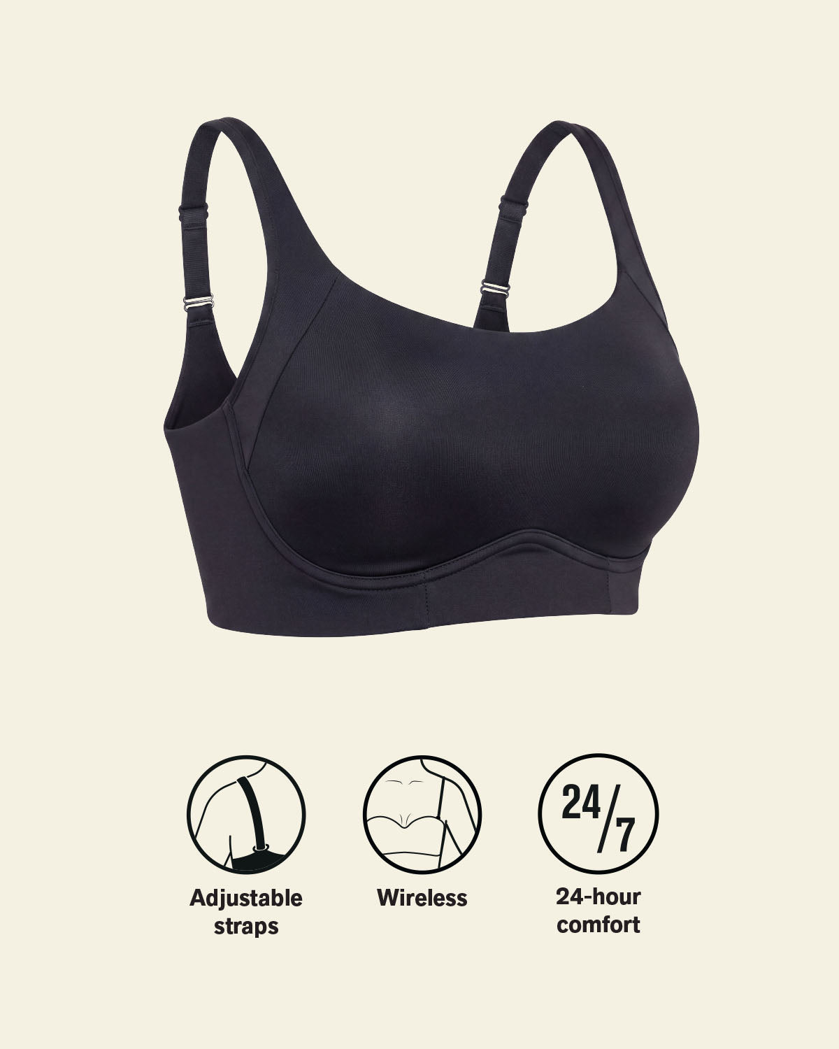 Everyday wireless support bra#color_700-black