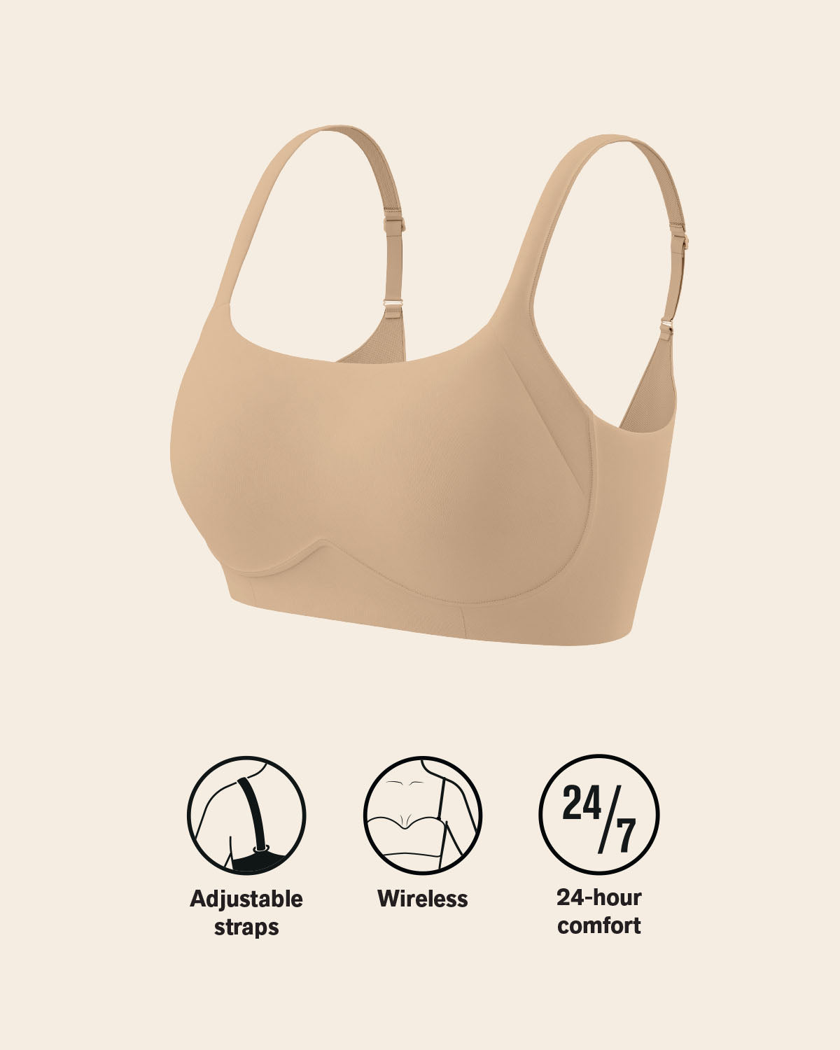 Wireless Support Bra#color_801-golden-beige
