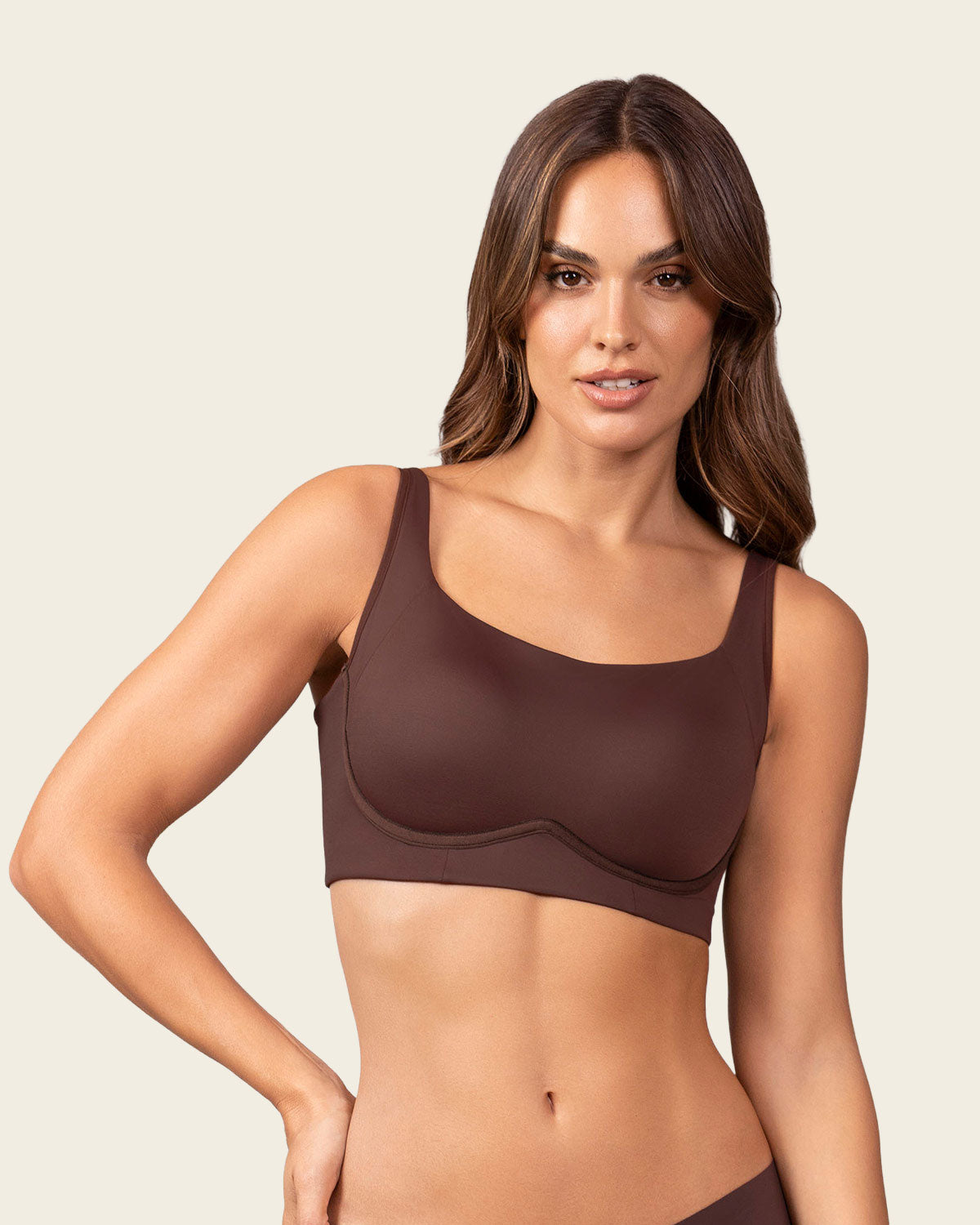 Everyday wireless support bra#color_c56-cocoa