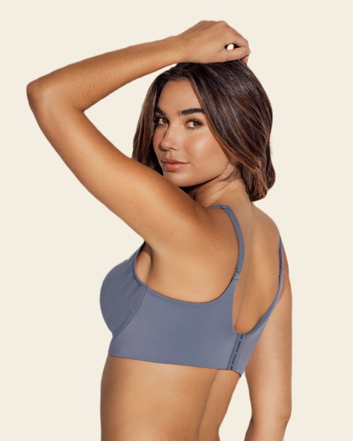 Lace Wireless Support Bra#color_525-blue