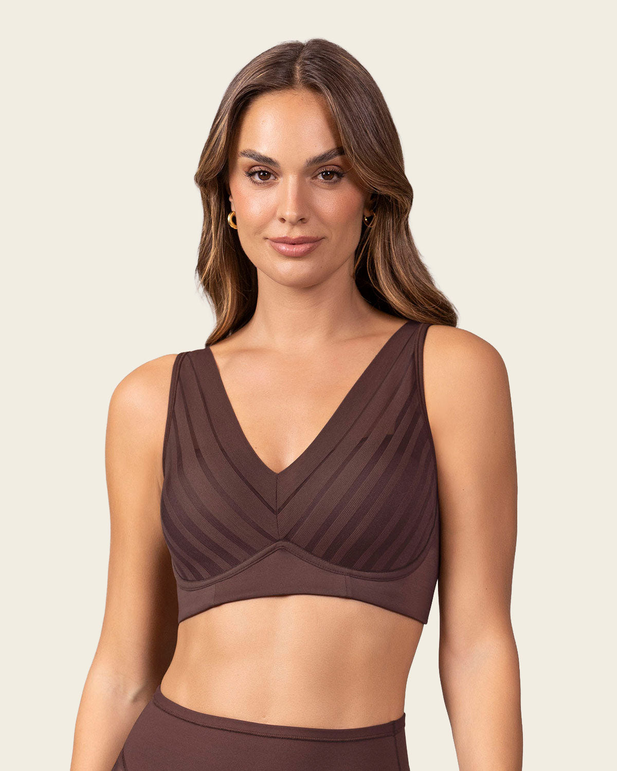 Daily Lace Wireless Support Bra#color_c56-cocoa