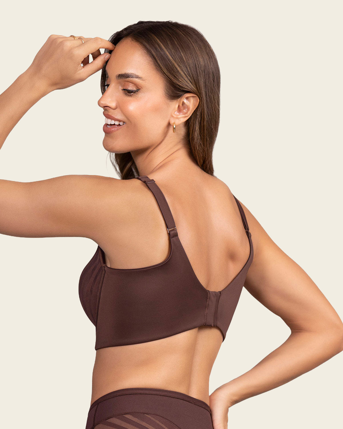 Daily Lace Wireless Support Bra#color_c56-cocoa