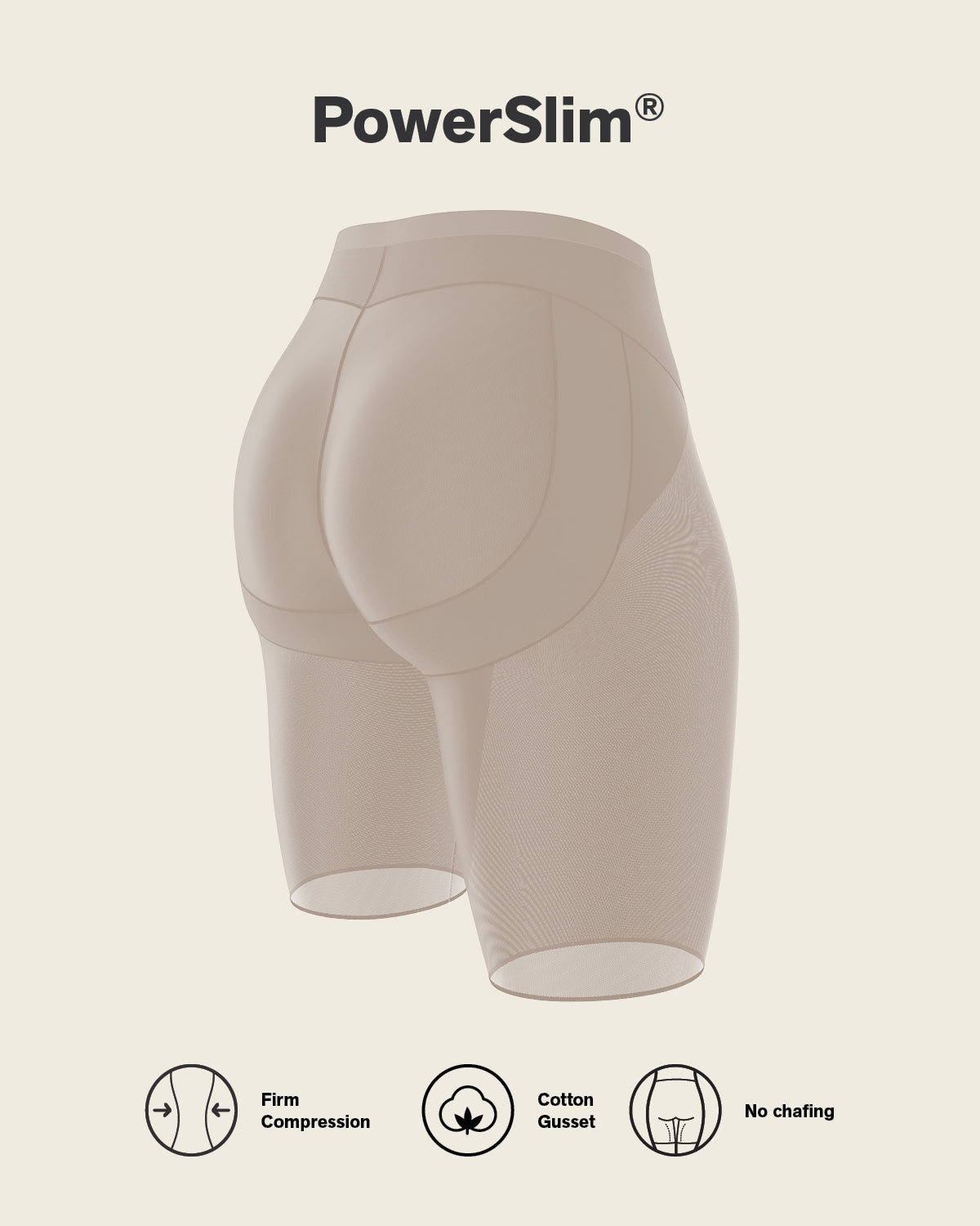 Firm compression butt lifter shaper short#color_802-nude