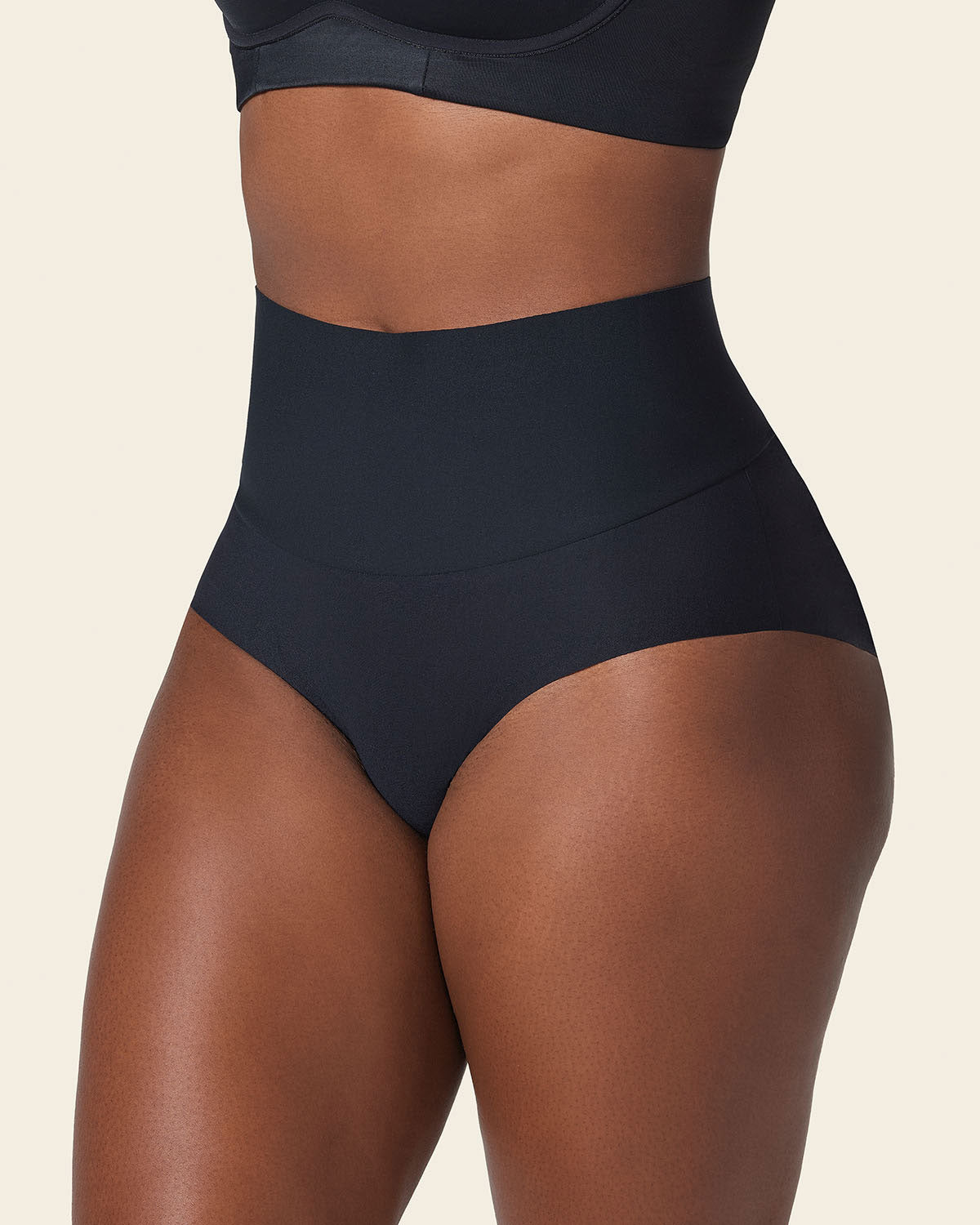 High-Tech High-Waisted Classic Sculpting Panty#color_s01-black-golden-beige