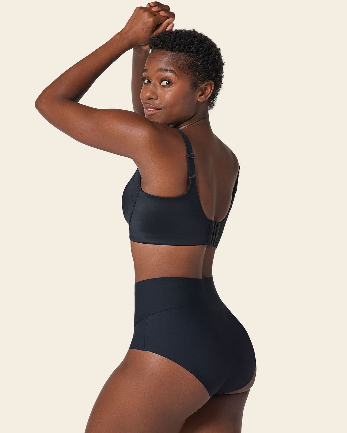 High-Tech High-Waisted Classic Sculpting Panty#color_s01-black-golden-beige
