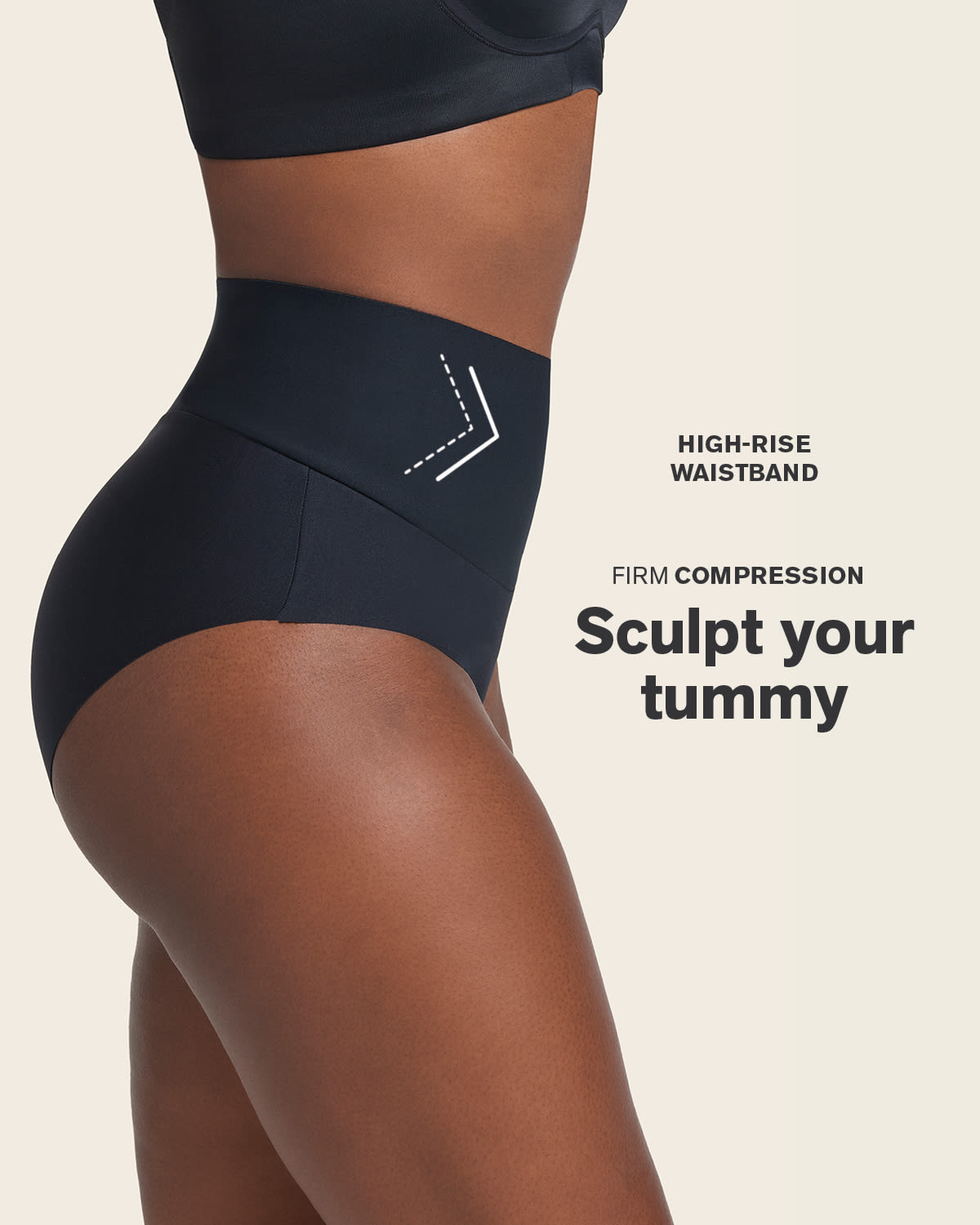 High-Tech High-Waisted Classic Sculpting Panty#color_s01-black-golden-beige