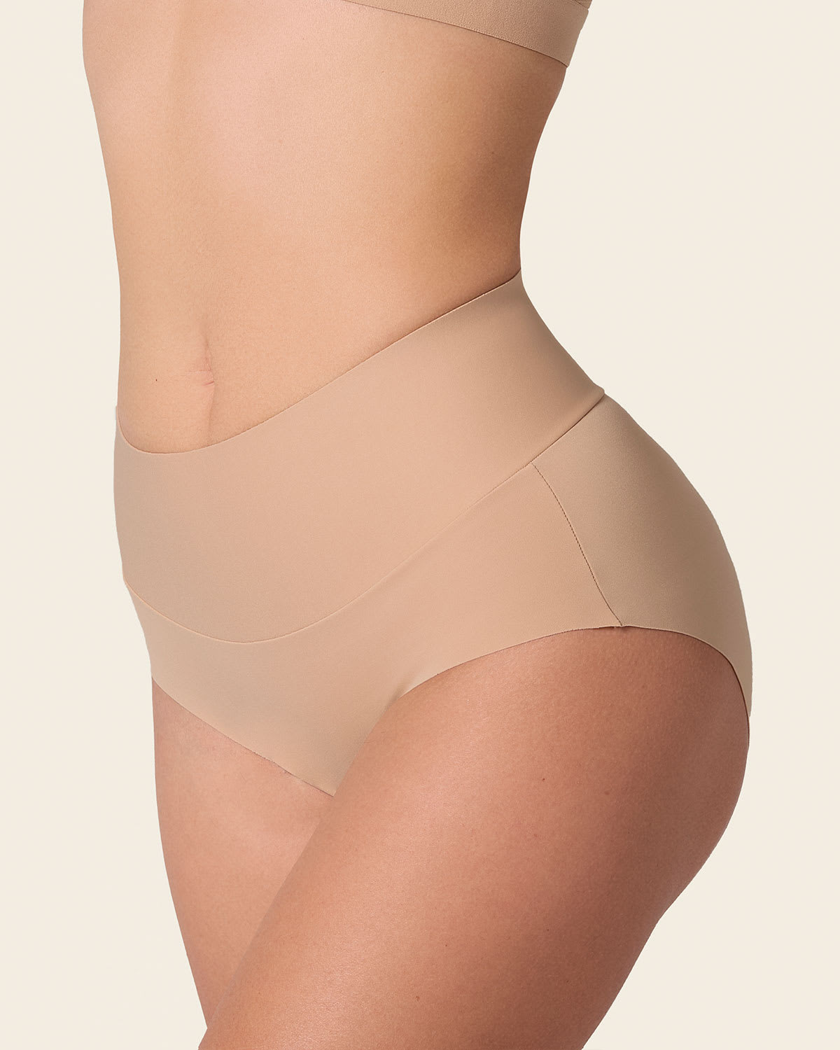 High-Tech High-Waisted Classic Sculpting Panty#color_s01-black-golden-beige