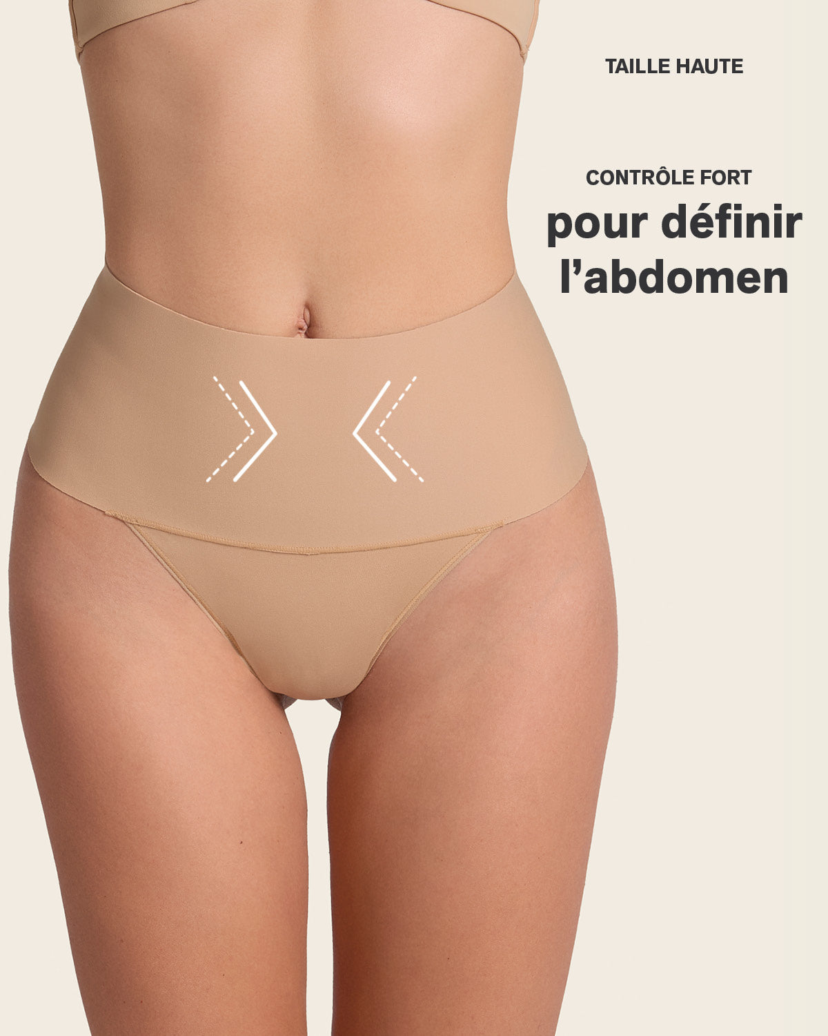 High-Tech High-Waisted Sculpting Thong#color_801-golden-beige