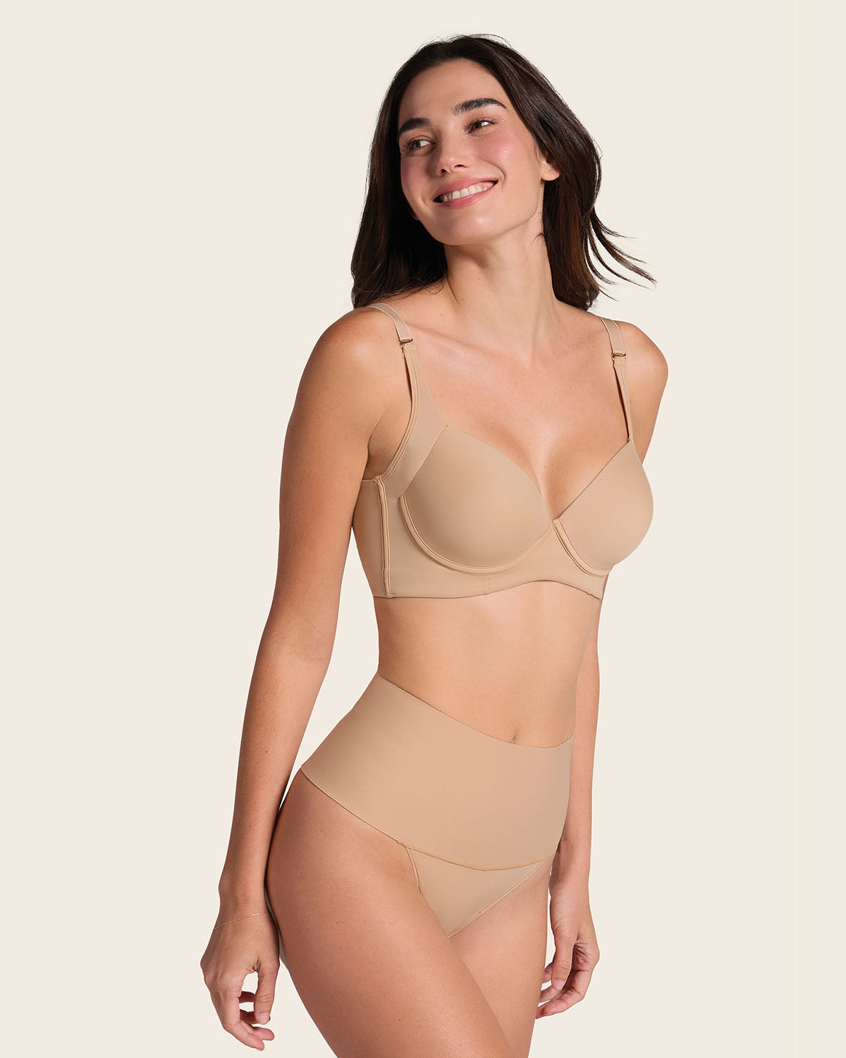 High-Tech High-Waisted Sculpting Thong#color_s01-black-golden-beige