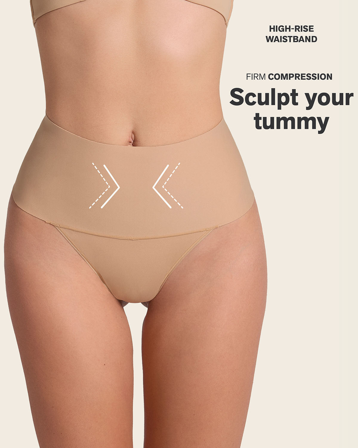 High-Tech High-Waisted Sculpting Thong#color_s01-black-golden-beige