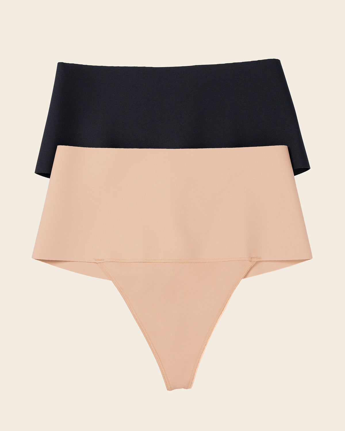 High-Tech High-Waisted Sculpting Thong#color_s01-black-golden-beige