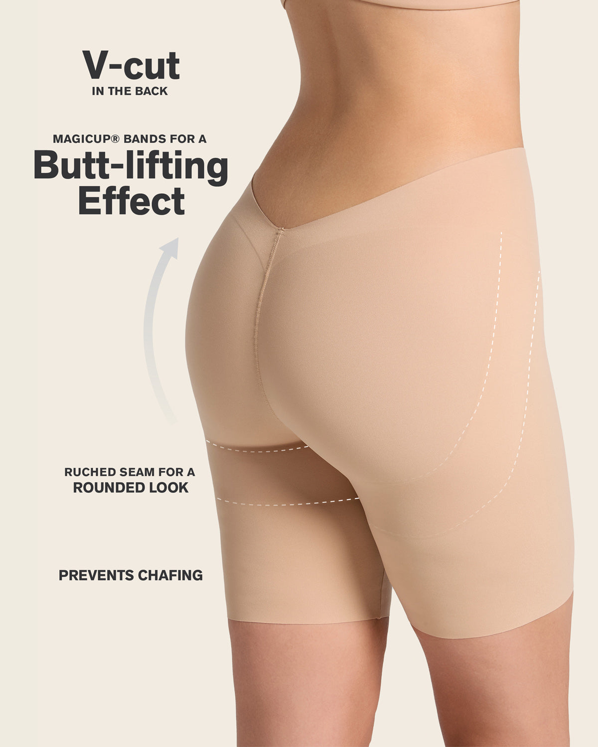 Undetectable Backless Moderate Shaper Short#color_801-golden-beige