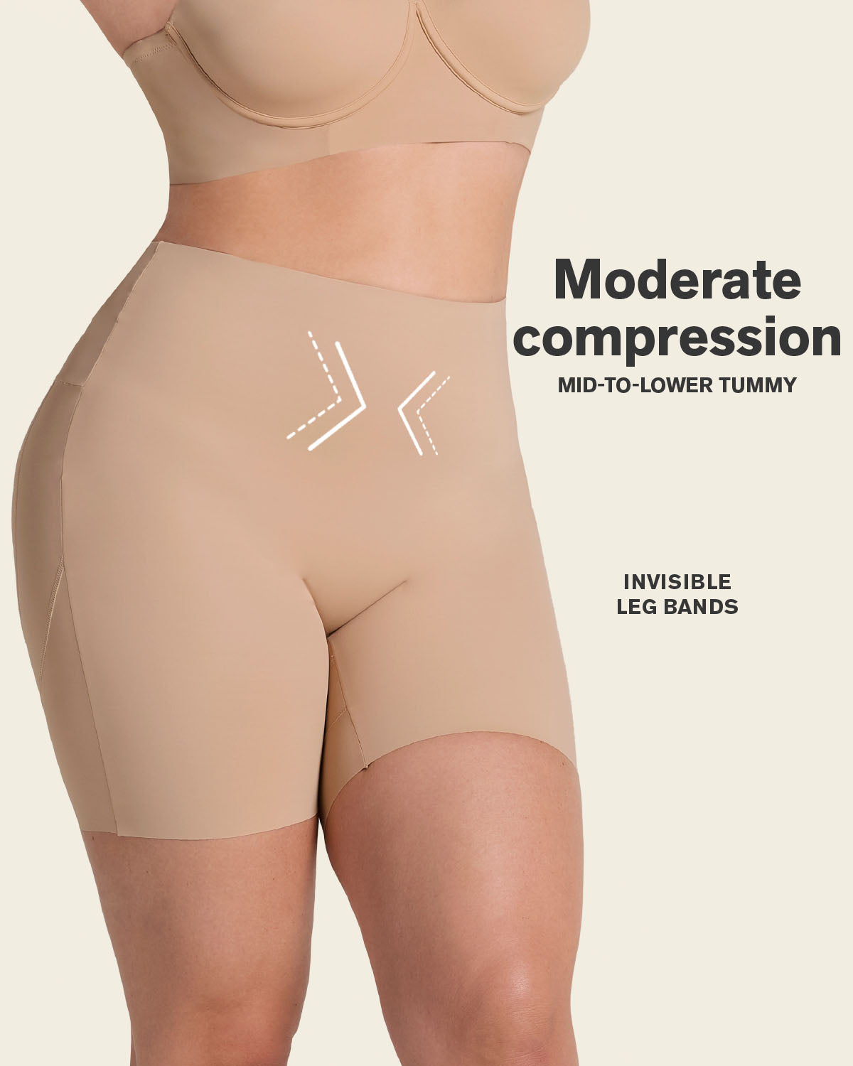 High-Waisted Mid-Thigh Shaper Short#color_801-golden-beige