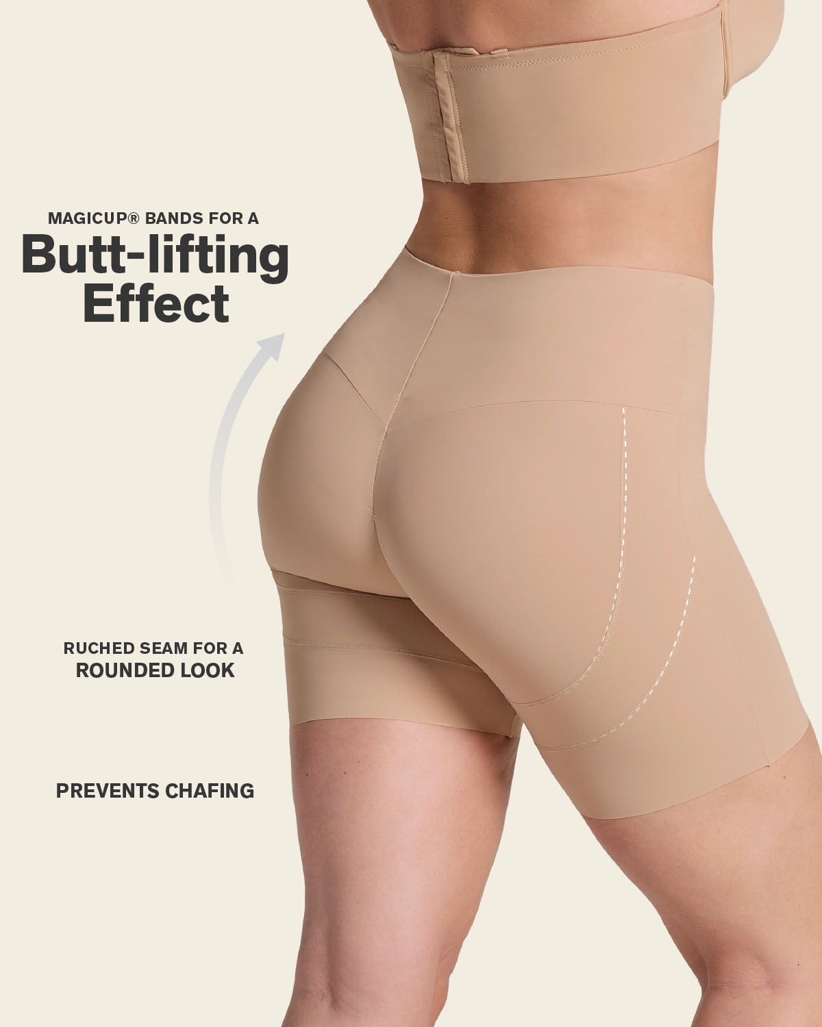 High-Waisted Mid-Thigh Shaper Short#color_801-golden-beige