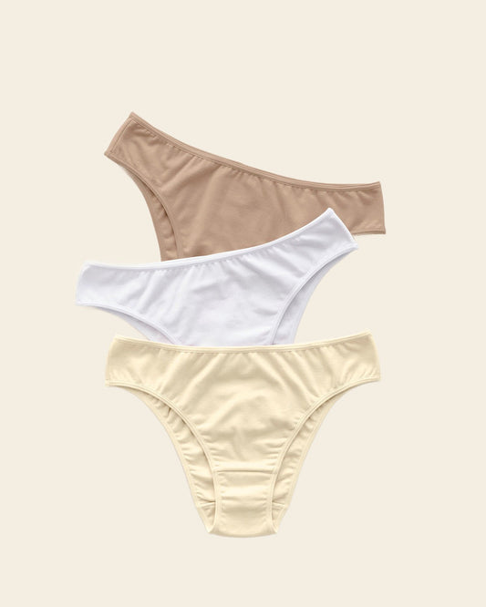3-Pack cotton blend bikini panties#color_s08-light-brown-white-ivory