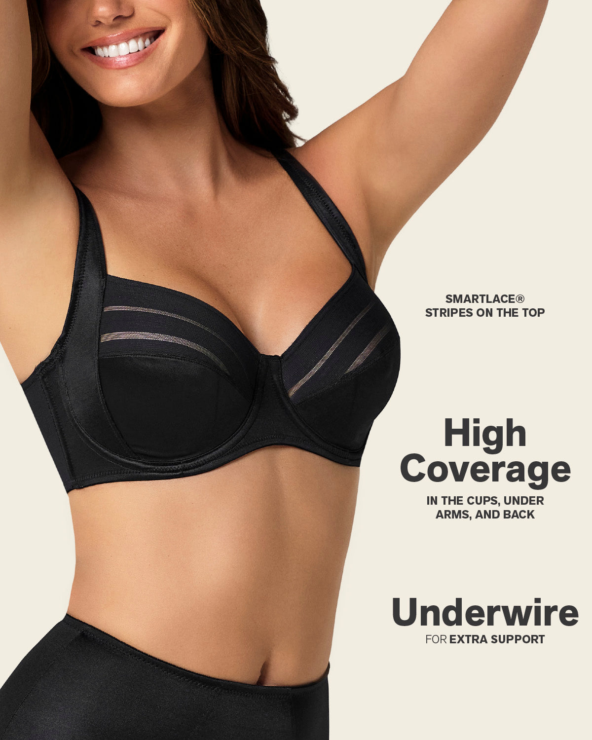 Lace stripe natural support classic bra#color_700-black