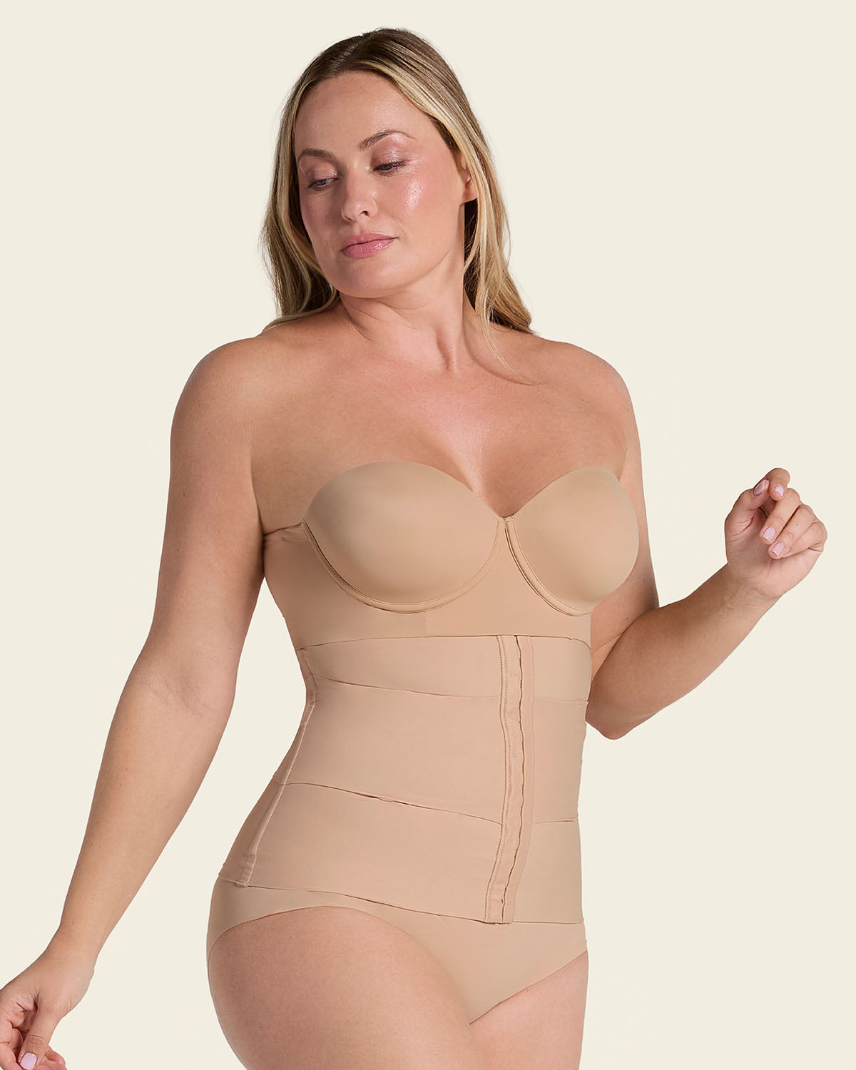 3-Belt custom waist cincher with lumbar support#color_801-golden-beige