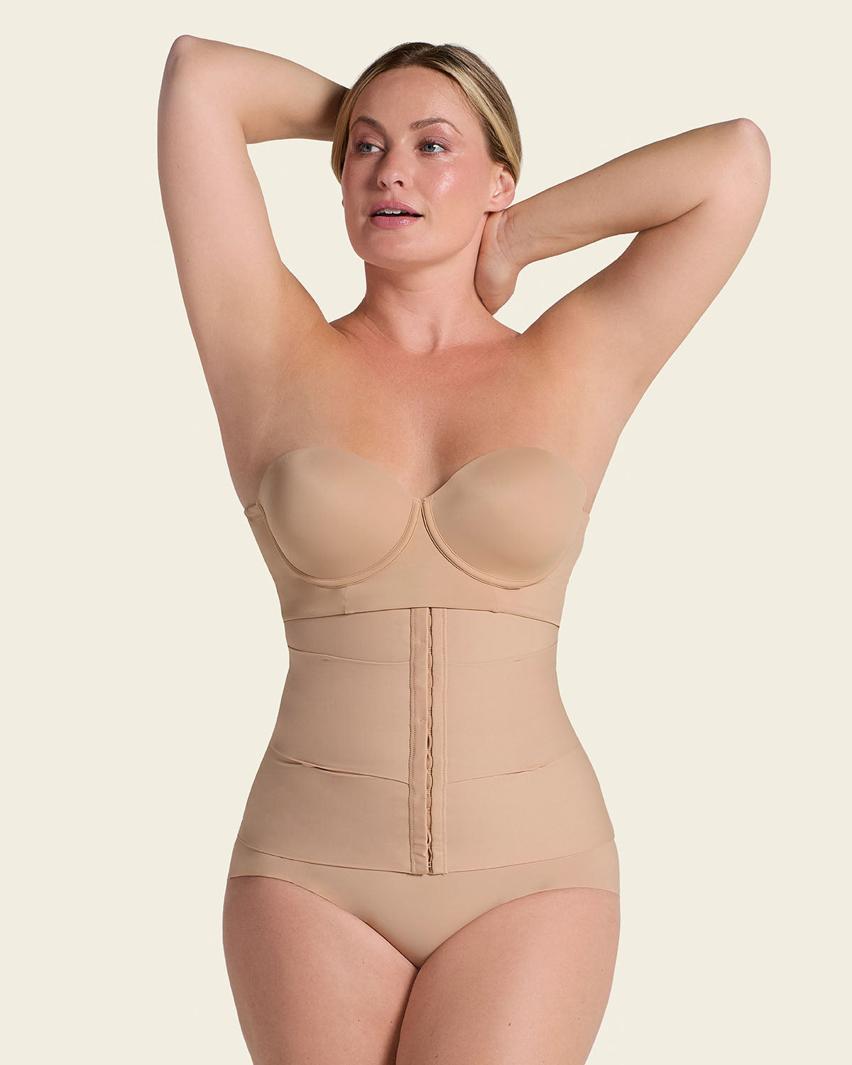 3-Belt custom waist cincher with lumbar support#color_801-golden-beige
