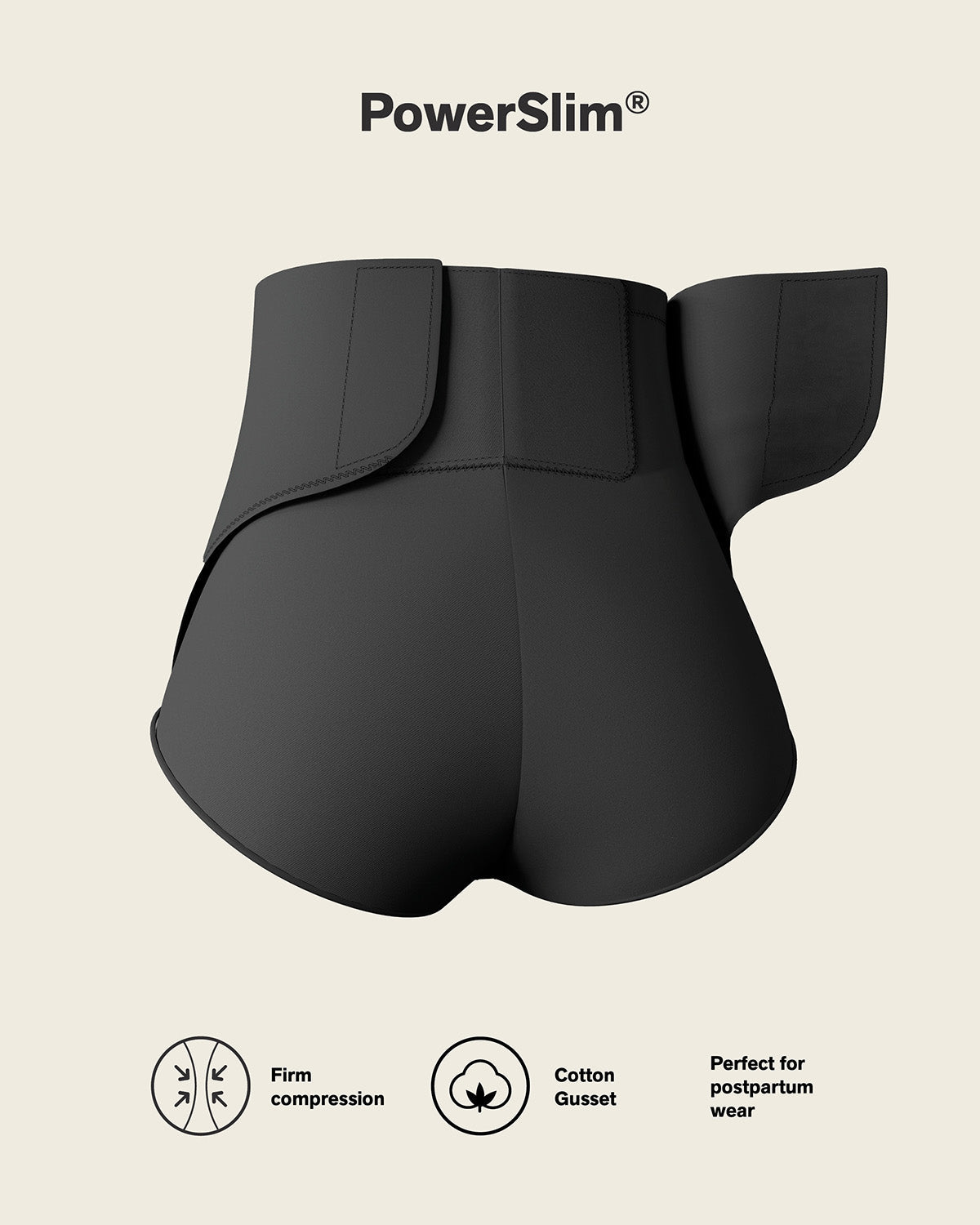 Stage 1 post-surgical velcro closure firm compression panty#color_700-black