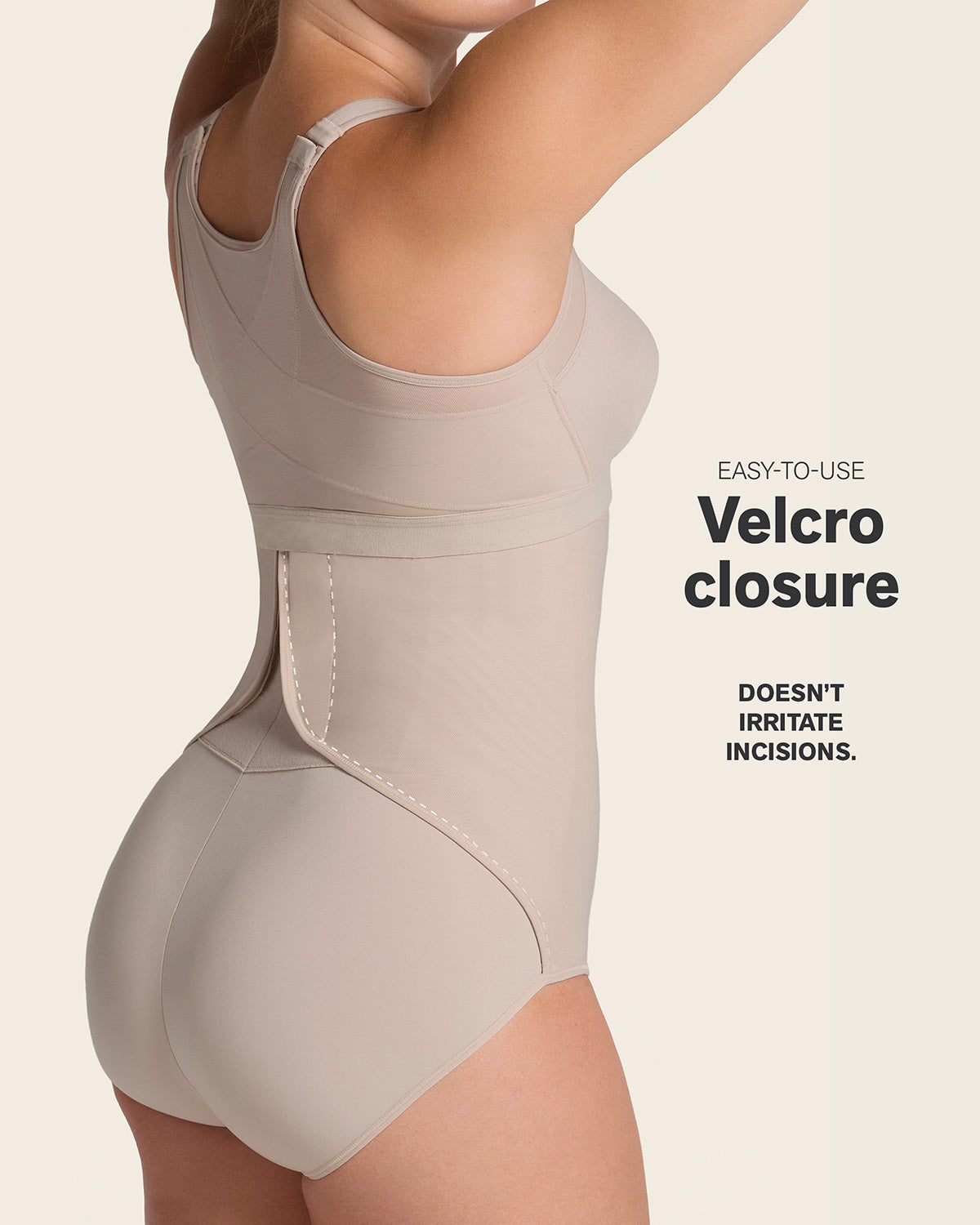 Stage 1 post-surgical velcro closure firm compression panty#color_802-nude